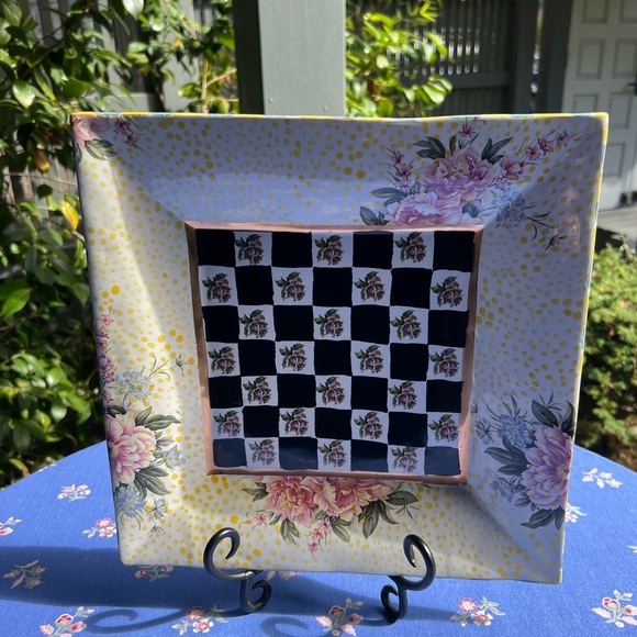 MacKenzie-Childs Other - Mackenzie Childs Torquay Frank & Mustard Roses Square Platter